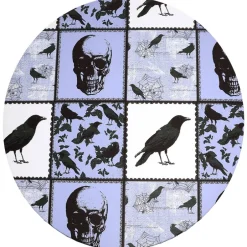 Round Custom Fitted Tablecloth with Flannel Backing Halloween