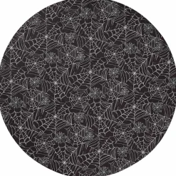 Round Custom Fitted Vinyl Tablecloth with Flannel Backing Halloween
