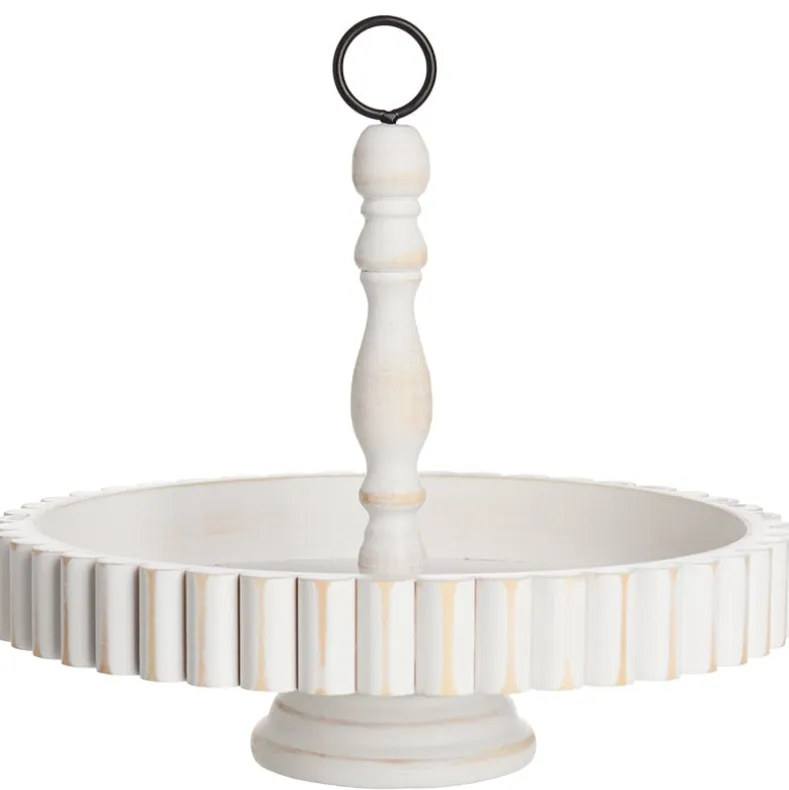 Round Rustic Wood Serving Tray