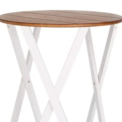 Round Two Tone Rustic Style Accent Table 19