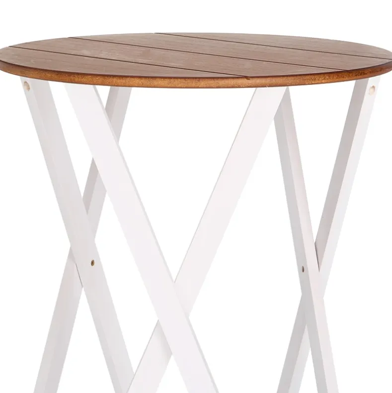 Round Two Tone Rustic Style Accent Table 19" Dia x 21.5"H