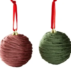 Ruffled Ball Ornaments Set of 2