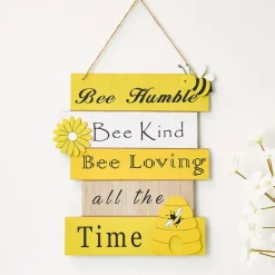 Rustic Bee Wall Sign With Uplifting Messages
