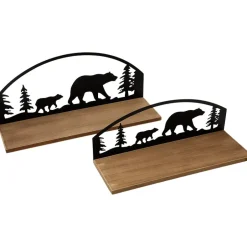 Rustic Cabin Lodge Style Wall Shelves Set of 2