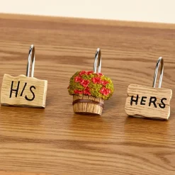 Rustic Charm Bath Shower Curtain Hooks Set of 12