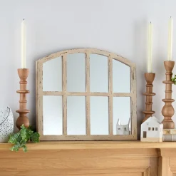 Rustic Country Window Pane Mirror - Black, Dark Brown, or White