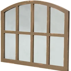 Rustic Country Window Pane Mirror - Black, Dark Brown, or White