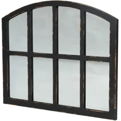 Rustic Country Window Pane Mirror - Black, Dark Brown, or White