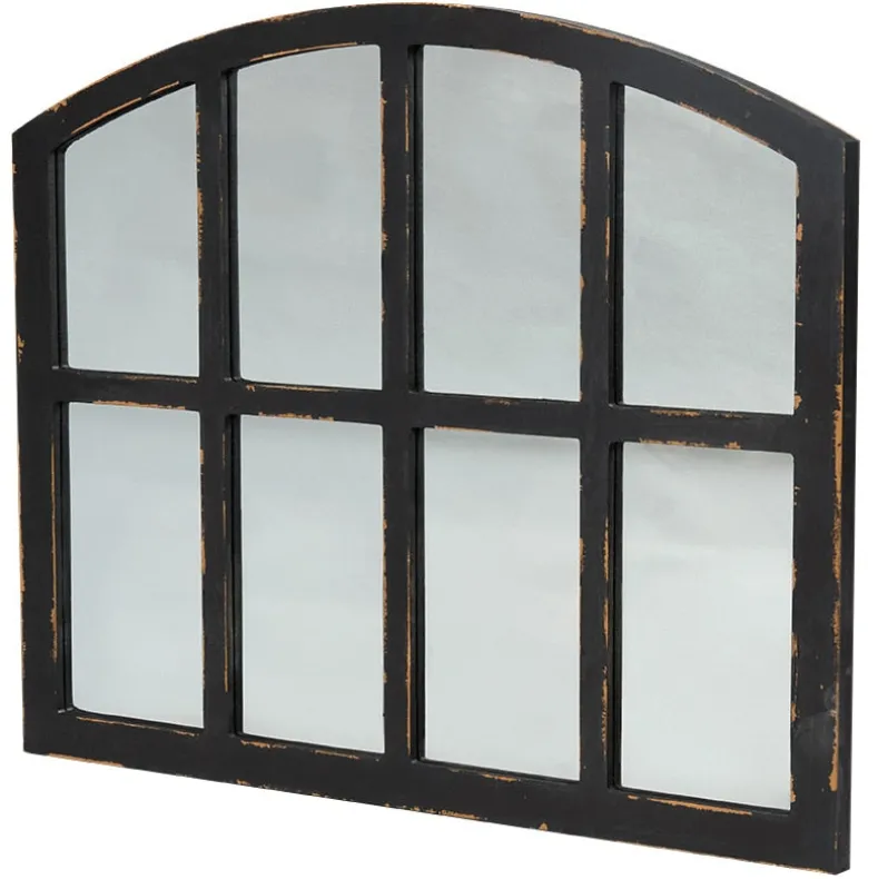 Rustic Country Window Pane Mirror - Black, Dark Brown, or White