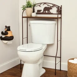 Rustic Lodge Bear Over-the-Toilet Space Saver