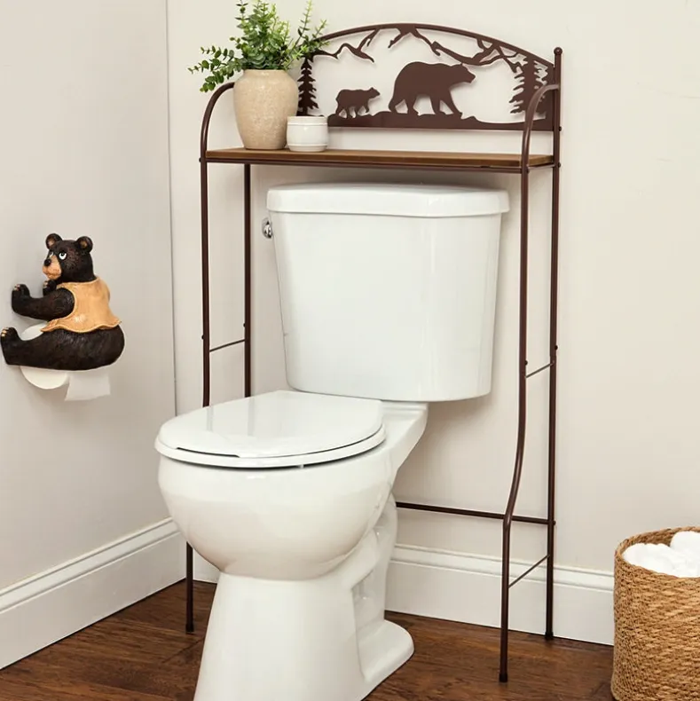 Rustic Lodge Bear Over-the-Toilet Space Saver