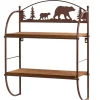 Rustic Lodge Bear Wall Shelf Rack