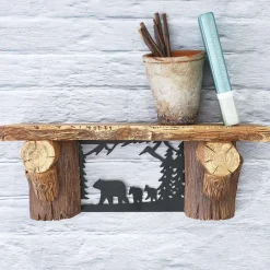 Rustic Lodge Style Floating Wall Shelf 15