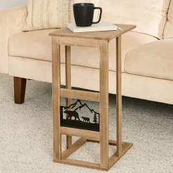 Rustic Lodge Style Side Sofa Table