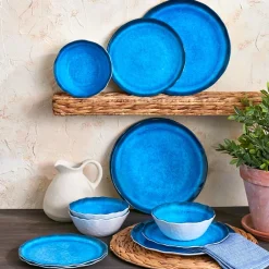 Rustic Melamine Vibrant Dinnerware Set Service for 4