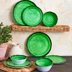 Rustic Melamine Vibrant Dinnerware Set Service for 4