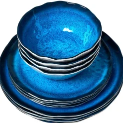 Rustic Melamine Vibrant Dinnerware Set Service for 4