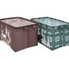 Rustic Printed Home Storage Decor Polyester Baskets Set of 2
