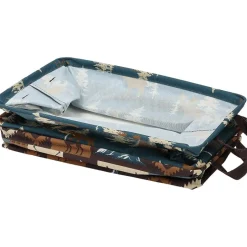 Rustic Printed Home Storage Decor Polyester Baskets Set of 2
