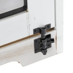 Rustic Sliding White Barn Door Pet Crate