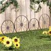 Rustic Wagon Wheel Planter or Fence for Outdoor Spaces
