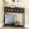 Rustic Wood Console Table with Galvanized Family Sentiment