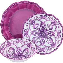 Scalloped Edge Melamine Dinnerware 12 Pc. Set