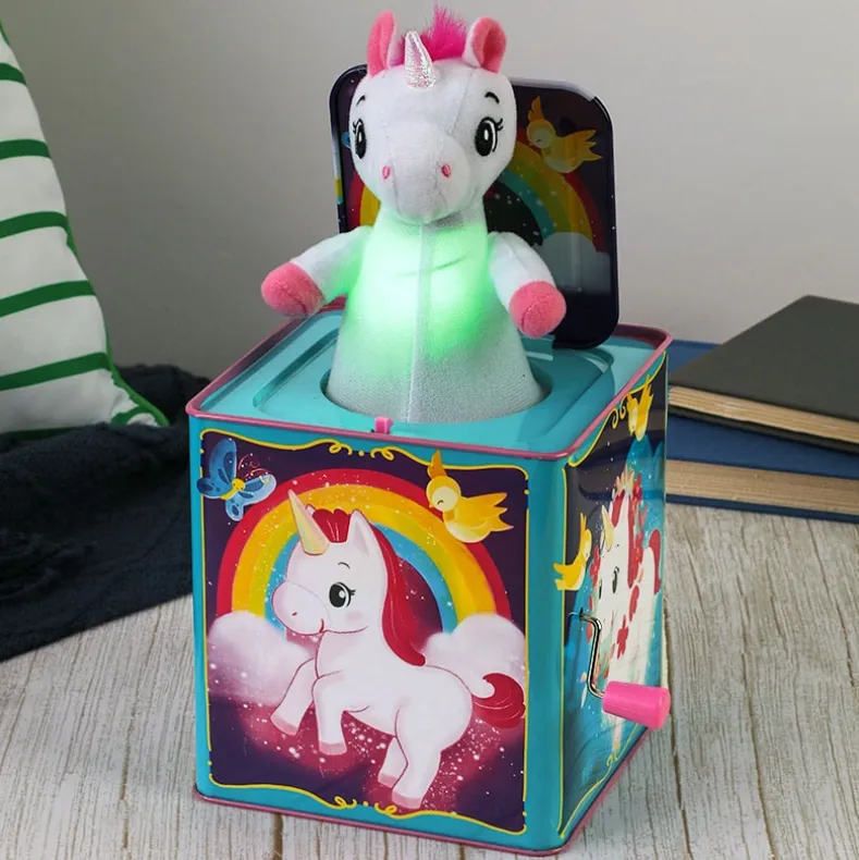 Schylling Unicorn Jack-In-The Box Pop and Glow