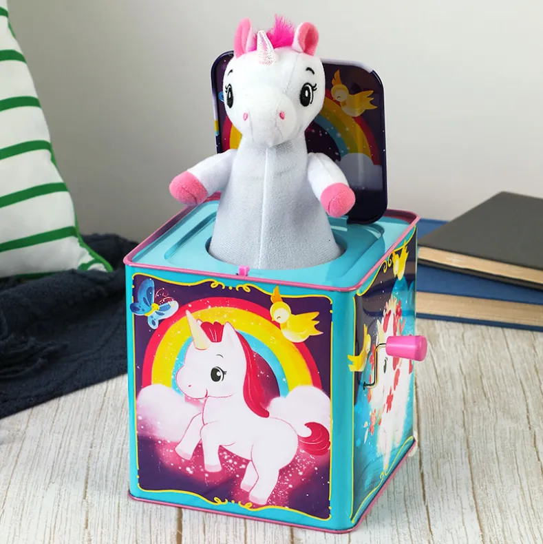 Schylling Unicorn Jack-In-The Box Pop and Glow