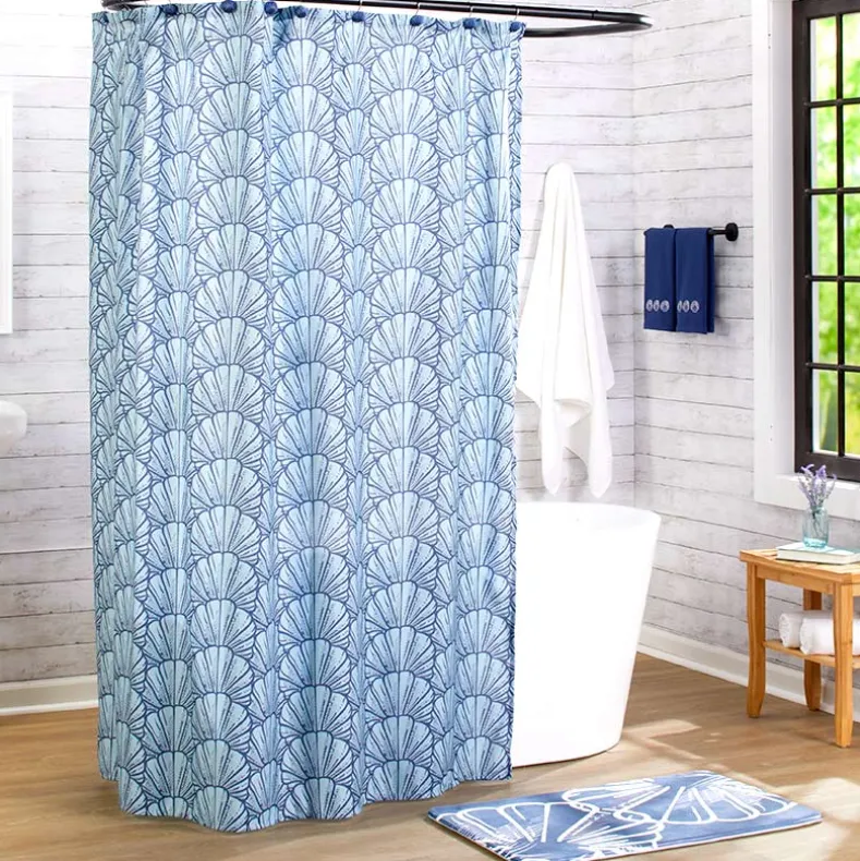 Seashell Shower Curtain or Shower Hooks Set of 12