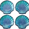 Seaside Beach Shell Melamine Dessert Plates Set of 4