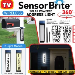Sensor Brite® Solar Powered, Adjustable, House Address LED Light
