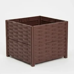 Set of 8 Adjustable Raised Garden Bed Panels with Weaved Design