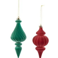 Set of 2 Arabesque Velvet Ornaments