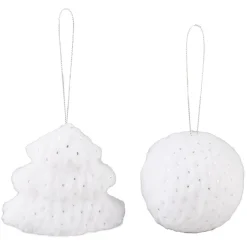 Set of 2 Faux Fur Ornaments