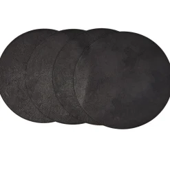 Set of 4 Faux Leather Round Placemats
