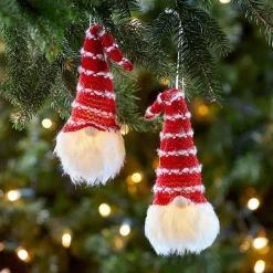 Set of 2 Gnome Lighted Ornaments