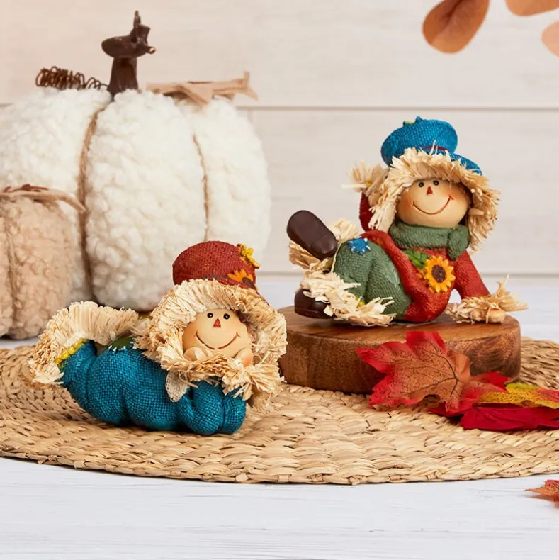 Set of 2 Harvest Scarecrow Pals Table Decor