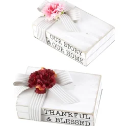 Set of 2 Vintage Book Decor Accents