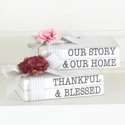Set of 2 Vintage Book Decor Accents