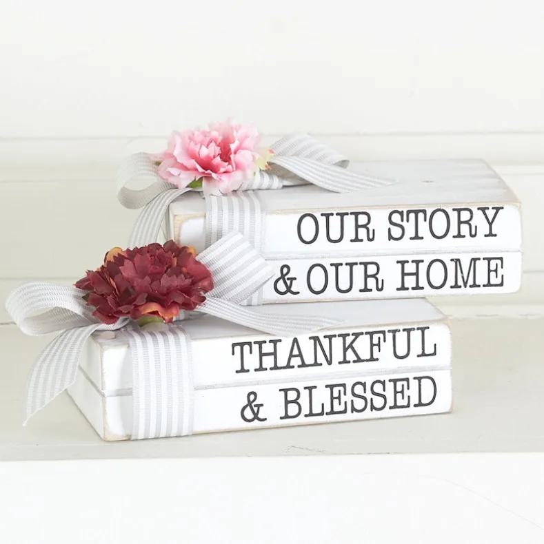 Set of 2 Vintage Book Decor Accents