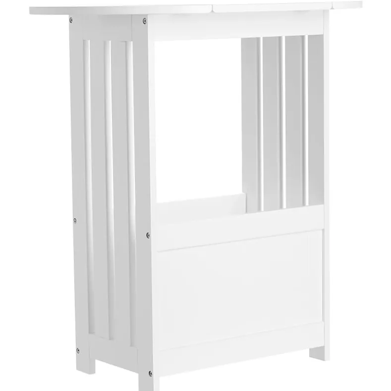 Side Table with Drop Leaf Top and Magazine Holder - 24"H