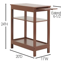 Side Table with Extension Shelf