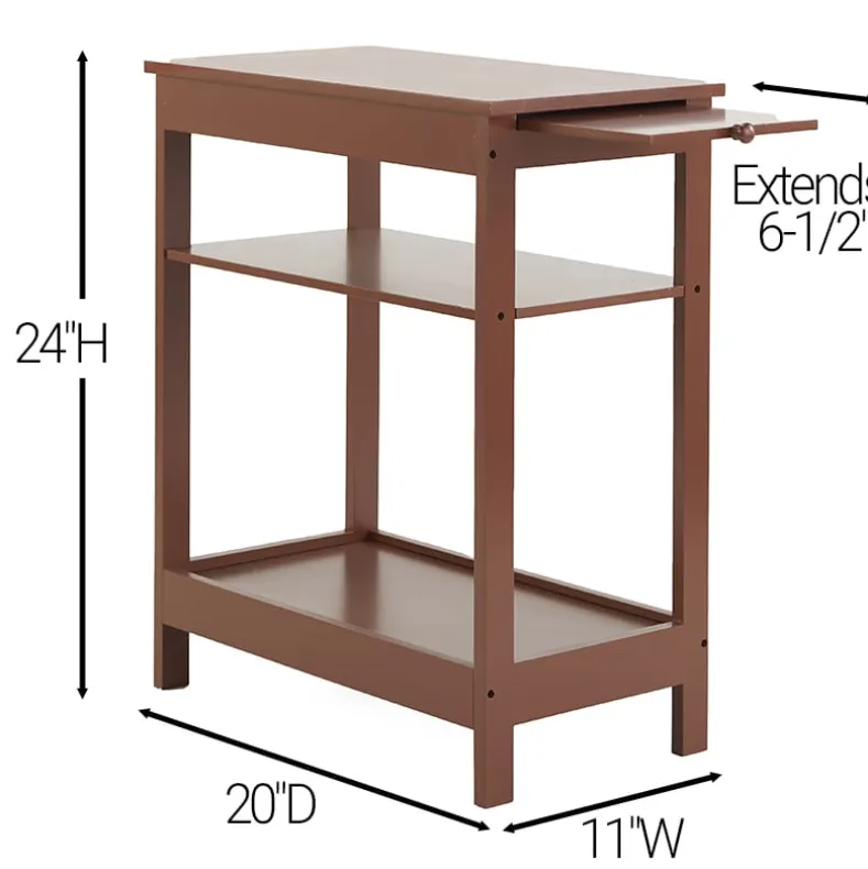 Side Table with Extension Shelf