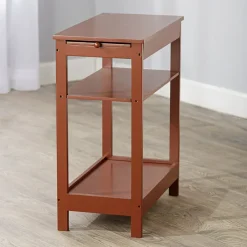 Side Table with Extension Shelf