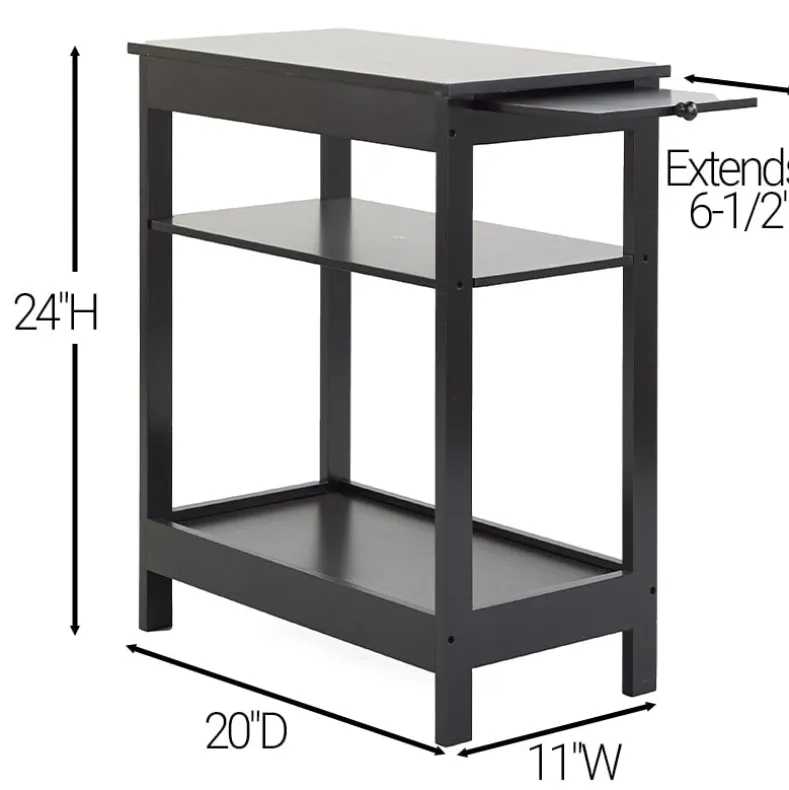 Side Table with Extension Shelf