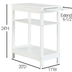 Side Table with Extension Shelf