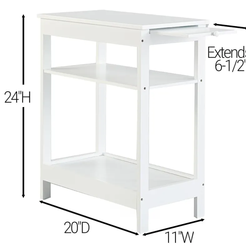 Side Table with Extension Shelf