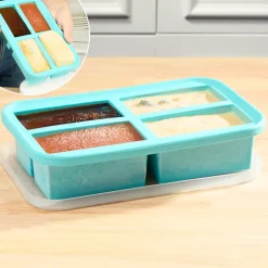 Silicone Food Freezer Tray with Lid - 4 Cups