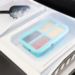 Silicone Food Freezer Tray with Lid - 4 Cups
